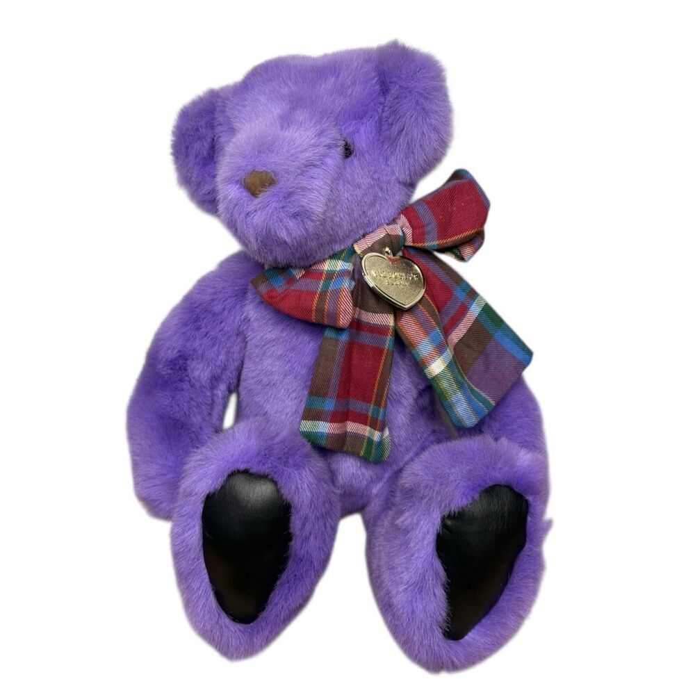 Vtg Victoria’s Secret Gund 1992 Purple Plush Collectible Teddy Bear NEW‎